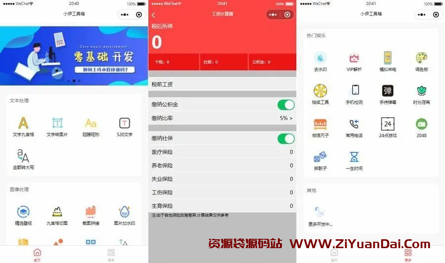 皮皮趣味小工具小程序源码 带流量主功能-资源袋源码分享站